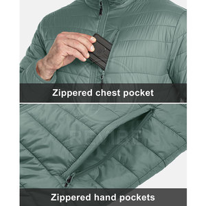 เสื้อแจ็คเก็ตพัฟเฟอร์ฤดูหนาวคุณภาพสูงราคาสุดคุ้ม ผลิตจากไนลอน/โพลีเอสเตอร์ ระบายอากาศได้ดี เป็นมิตรต่อสิ่งแวดล้อม บริการ OEM พร้อมโลโก้ด้านหน้า สำหรับผู้ชาย - Product Image 5