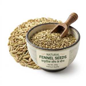 Premium Fenchelsamen, ganze getrocknete natürliche indische Fenchelsamen, Exportqualität, frisches aromatisches Gewürz für Lebensmittelgewürze, Großhandel - Product Image 3