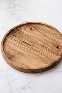 Ensemble d'assiettes de dîner modernes en bois d'acacia naturel, faites à la main, écologiques, rondes, pour servir sur la table - Product Image 4