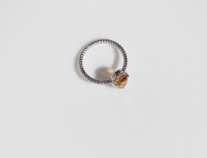 Natural Pear-Cut Citrine <b>Ring</b> in 925 Sterling <b>Silver</b> Handcrafted Twisted Rope Band Teardrop Gemstone <b>Statement</b> Jewelry - Product Image 5