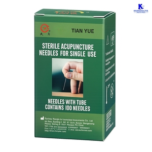 Aiguilles d'acupuncture K-Star KJW40 avec tube de guidage, paquet de 100 pièces, aiguilles jetables stériles 0,25x40mm - Product Image 1