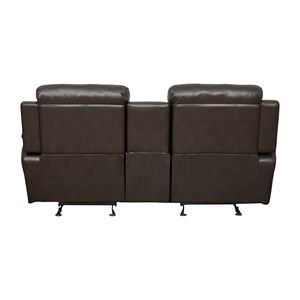 Contemporaneo parafitto in ecopelle marrone con doppio aliante reclinabile con Console centrale mobili da soggiorno moderni - Product Image 5