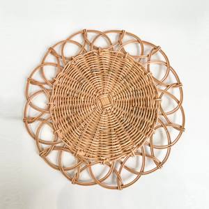 Eco-friendly Bohemian Style Non-Toxic Handwoven Rattan Placemat for Dining Decoration <b>Charger</b> <b>Plate</b> Tableware Customized Made - Product Image 2