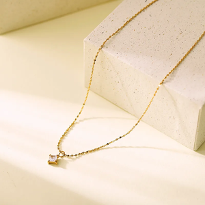 สร้อยคอทรงเรขาคณิตสำหรับผู้หญิง ทำจากสแตนเลส 304 ชุบด้วยทองคำแท้ 18K - Product Image 4