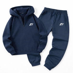 Conjuntos de Sudadera con Capucha y Pantalones Jogger para Hombre al por Mayor, Chándal de Media Cremallera con Logotipo Personalizado, Conjuntos de Dos Piezas B2B, Ropa Deportiva Casual OEM/ODM - Product Image 1