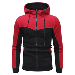 Conjunto Deportivo para Hombre en Negro y Rojo, Sudadera con Capucha y Cierre Completo, Pantalones Jogger, Ropa Deportiva Casual de Dos Piezas - Product Image 4