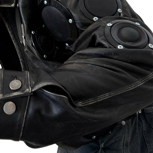 Bluetooth Speaker Leather <b>Jacket</b> with Built-in Surround Sound <b>Smart</b> Audio Wearable <b>Jacket</b> Wireless Music <b>Jacket</b> for Men & <b>Women</b> - Product Image 3