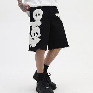 Shorts en jean décontractés pour hommes, style vintage été 2026, personnalisables, avec logo brodé, écologiques, coupe ample, style urbain, vente en gros - Product Image 5