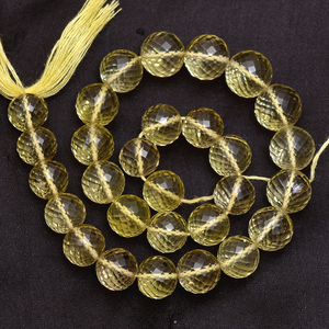 Perles rondes facettées en quartz citron AAA+ de 8 mm à 10 mm, perles en quartz jaune naturel, pierres semi-précieuses, perles en vrac pour bijoux - Product Image 3