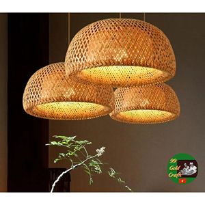 Vietnam Handmade Bamboo Hanging <b>Lamp</b> Woven Rattan Style Pendant Light <b>Shade</b> for Cafe Restaurant Hotel Home Interior Decor - Product Image 3