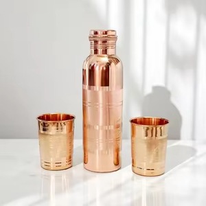 Premium Finish Copper Drinking Bottle Elegant Water <b>Container</b> for Office Gym <b>Travel</b> Daily Use - Product Image 3