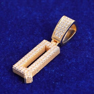 Iced Out Moissanite Letter Name <b>Pendant</b> 925 <b>Silver</b> Micro Pave Hip Hop Letter <b>Pendant</b> Custom <b>Initial</b> Letter <b>Pendant</b> Rope Chain - Product Image 3