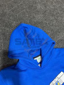 Sudadera con Capucha para Hombre de Alta Calidad, 100% Algodón, Estilo Lavado Ácido, Efecto Desteñido, con Pedrería y Serigrafía, Talla Grande XL, Otoño - Product Image 4