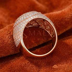 Rose Gold Moissanite Baguette <b>Ring</b> for Men Iced Out Hip Hop <b>Statement</b> <b>Ring</b> Luxury Fashion Jewelry Gift - Product Image 3