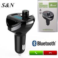 Cargador de Coche con Adaptador de Plástico S&N, con USB 2.0, Transmisor FM Manos Libres, Pantalla LED, Puertos USB Duales para Teléfonos Móviles