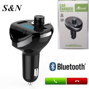 S&N Car Charger Bluetooth Hands Free FM Transmitter Dual <b>USB</b> Ports For Mobile Phone - Product Image 1