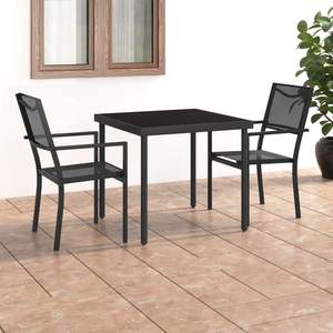 Conjunto de Comedor para Exteriores en Negro y Antracita, Muebles de Patio Elegantes para Entretenimiento al Aire Libre - Product Image 1