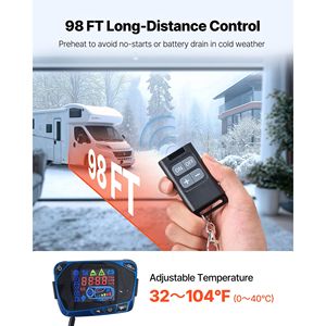 Chauffage d'air diesel 8 kW DC12 24V à chauffage rapide avec télécommande, écran LCD bleu, faible bruit pour système de préchauffage de camping-car - Product Image 1
