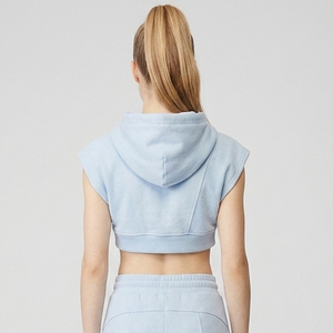 Women Gym Wear Sleeveless Hoodie Cropped Sportswear Fitness Hooded Crop <b>Top</b> Yoga Exercise Wear Cropped Tank <b>Top</b> Hood Women's - Product Image 2