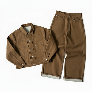 2026 Men’s <b>Denim</b> Outfit Set Vintage <b>Jacket</b> and Baggy Jeans <b>Lightweight</b> Plus Size Street Style Clothing - Product Image 1