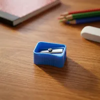 Taille-crayon manuel portable VIKAS avec bac à copeaux en plastique et métal, taille personnalisable, tailles standard, pour l'école
