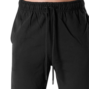 Pantalon de jogging unisexe noir en molleton épais, mélange de coton, avec revers élastiques, personnalisable avec logo OEM, pour commande en gros - Product Image 6
