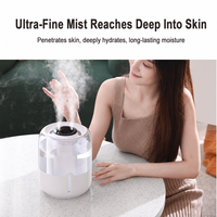 Humidificateur USB 5W à double pulvérisation avec affichage numérique et veilleuse, pour voiture, en plastique, capacité 6,8L, bruit <36dB, portable, pour la maison et cadeau
