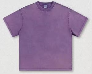เสื้อยืดผ้าฝ้าย 100% ถักแบบวินเทจ ระบายอากาศได้ดี สวมใส่สบายในฤดูร้อน คลาสสิก ไม่หดตัว ซักแบบแอซิดวอช - Product Image 5