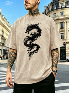 Camiseta Urbana Informal con Aspecto Lavado para Hombres y Jóvenes, Prenda Moderna y Relajada para el Día a Día - Product Image 1