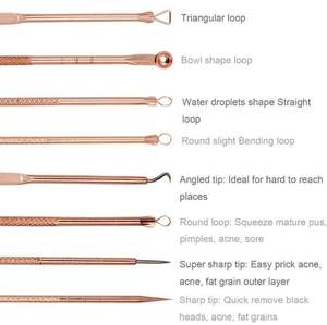 Kit de 4 Herramientas para Eliminar Puntos Negros y Blancos, Extractor de Espinillas de Acero Inoxidable Color Oro Rosa con Acabado Cepillado Antioxidante - Product Image 3