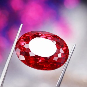 Rubis rouge sang naturel, facetté, de forme ovale, authentique, certifié GGI, pierre précieuse en vrac, qualité supérieure, bijou de qualité supérieure - Product Image 1