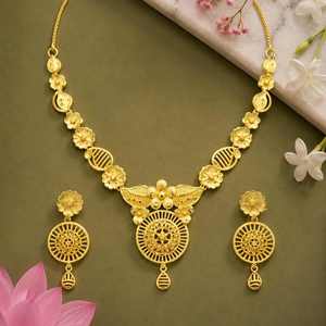 En gros, Ensemble de colliers courts en laiton plaqué or micron 14K 18K 24K, style Dubaï, bijoux traditionnels, colliers tendance - Product Image 2