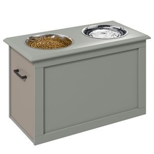 Stazione di Alimentazione per Cani in Legno con 2 Ciotole in Acciaio Inossidabile per Cani di Taglia Grande e Animali Domestici, Facile da Pulire - Product Image 1