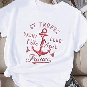 Camiseta cómoda para mujer ancla ST TROPEZ vintage tema náutico - Product Image 4