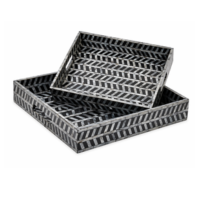 Plateau de service pliable artisanal The Sun Craft en nacre durable, forme et taille personnalisables pour la salle à manger et le rangement - Product Image 1