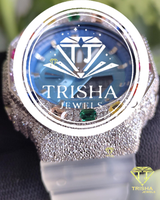Montre en argent sterling 925 sertie de diamants Moissanite VVS Rainbow Gem, bracelet blanc de luxe