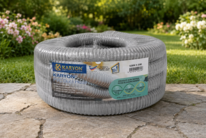 Tuyau flexible en PVC renforcé hélicoïdal, design ondulé, diamètre 100-300 mm, longueur 20/30 m, pour ventilation, collecte de poussière, air - Product Image 1