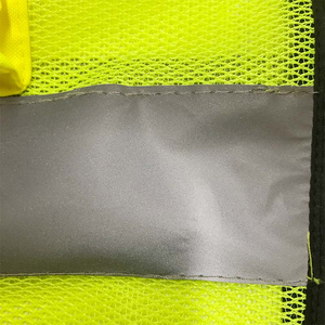 Gilet de sécurité jaune haute visibilité en polyester imperméable avec bande réfléchissante et bande à carreaux, vêtements de travail unisexes - Product Image 5