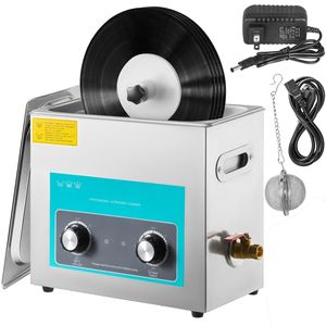 Pulitore ad ultrasuoni per dischi in vinile da 6L 40kHz con controllo a manopola, macchina per la pulizia domestica ad ultrasuoni per 4 dischi in vinile - Product Image 1