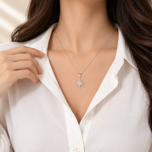 Pendentif élégant en moissanite, serti pavé, en argent sterling 925, pour femmes et filles, bijoux d'amour, cadeau de fête - Product Image 4