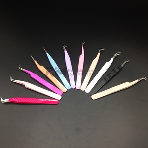 Pince à épiler anti-magnétique de précision RMI en acier inoxydable à pointe lisse, 12 couleurs différentes, manche thermolaqué, longueur 10 mm - Product Image 1