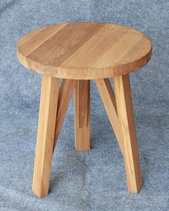 <b>Small</b> <b>Round</b> Accent <b>Table</b> 3-Leg Solid Teak Wood Well Sanded Non-Foldable - Product Image 3