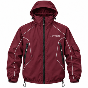 Purple Custom Logo <b>Men</b>’s <b>Hooded</b> Windbreaker <b>Jacket</b> Lightweight Windproof Outdoor Windbreaker <b>Jacket</b> With Reflective Piping - Product Image 6