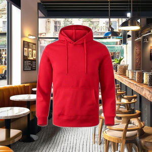 Sweat-shirts en molleton à col rond pour homme de qualité supérieure, fabrication OEM, prix bas, logo brodé, impression, 100% coton, couleur rouge - Product Image 2