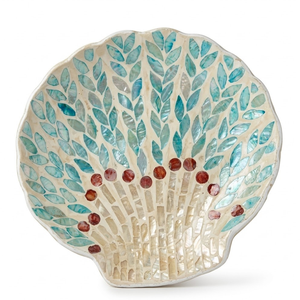 Mother of Pearl Round Charger <b>Plate</b> Shell Placemat for Boho Wedding & Premium Coastal Dining Storage - Product Image 1
