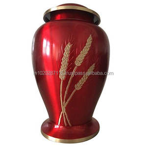 Urna de cenizas humanas de cremación para adultos de latón con tapa de rosca segura para almacenamiento seguro de cenizas a largo plazo con bolsa de terciopelo - Product Image 1