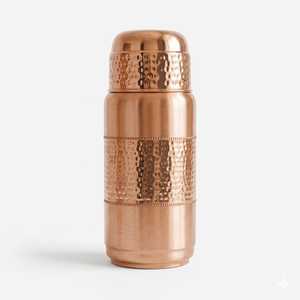 Premium Handmade Copper <b>Water</b> <b>Bottle</b> Round Minimalist Design Reusable Ayurvedic Drinking <b>Bottle</b> Custom Logo for <b>Bulk</b> Buyers - Product Image 1