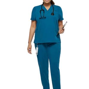 Vente chaude Uniformes médicaux écologiques pour médecins et infirmières, ensembles de blouses médicales, hauts à manches courtes, pantalons, toile, couleur personnalisée, unisexe, hôpital - Product Image 5