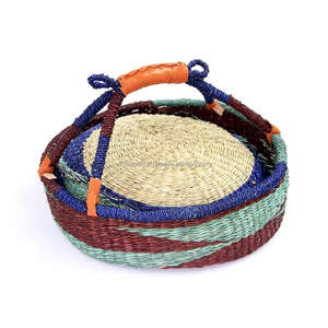 Bolga <b>Basket</b> Handmade Natural Fiber Durable Folding Multifunctional with Lid & <b>Handles</b> Customized Size for Home and Retail - Product Image 6