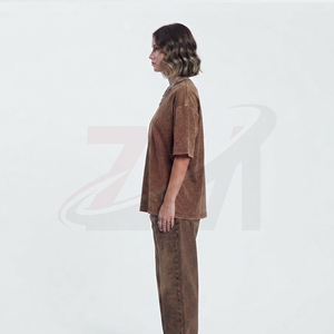 Camiseta Oversize Lavada para Mujer, Color Liso, Cuello Redondo, Ajuste Holgado, 100% Algodón Jersey, Manga Corta, Estilo para Todas las Estaciones - Product Image 5